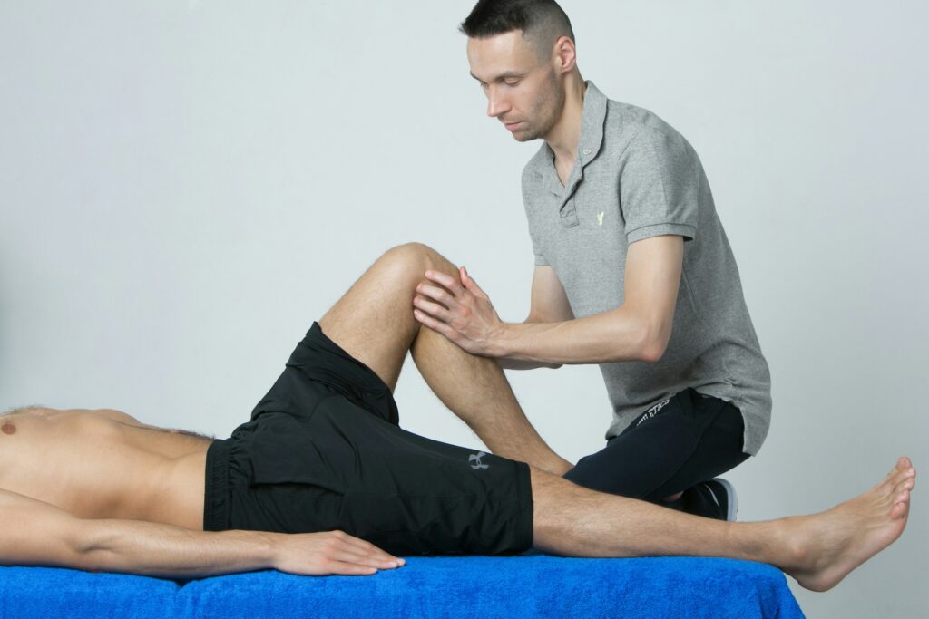Person practicing proper posture and healthy movement habits representing physical wellness education